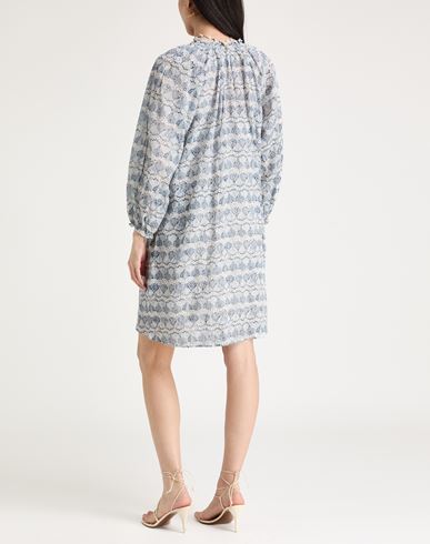 Woman Mini dress Slate blue Size 10 Cotton, Viscose