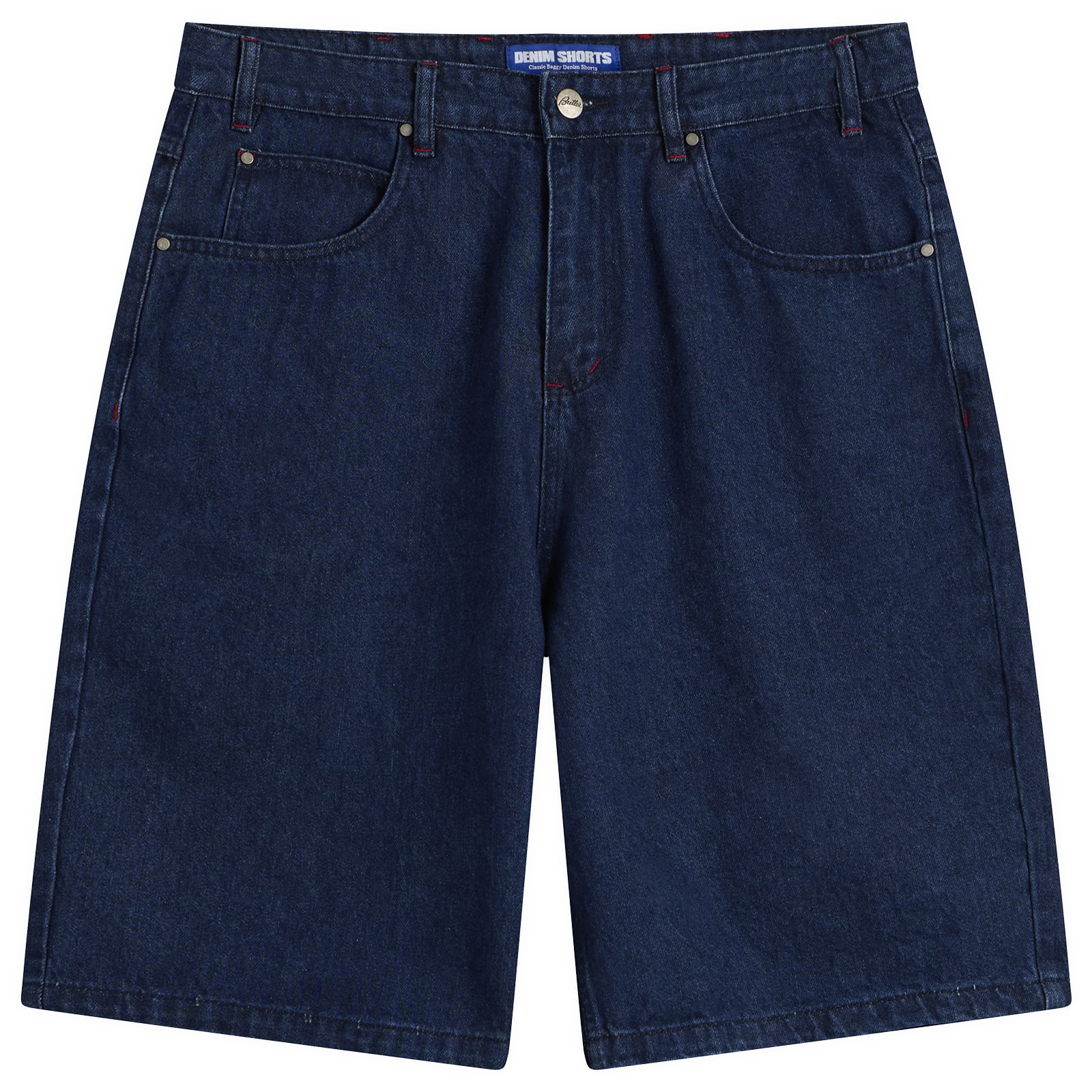 Men's Drummer Baggy Denim Shorts in Raw Dark Indigo