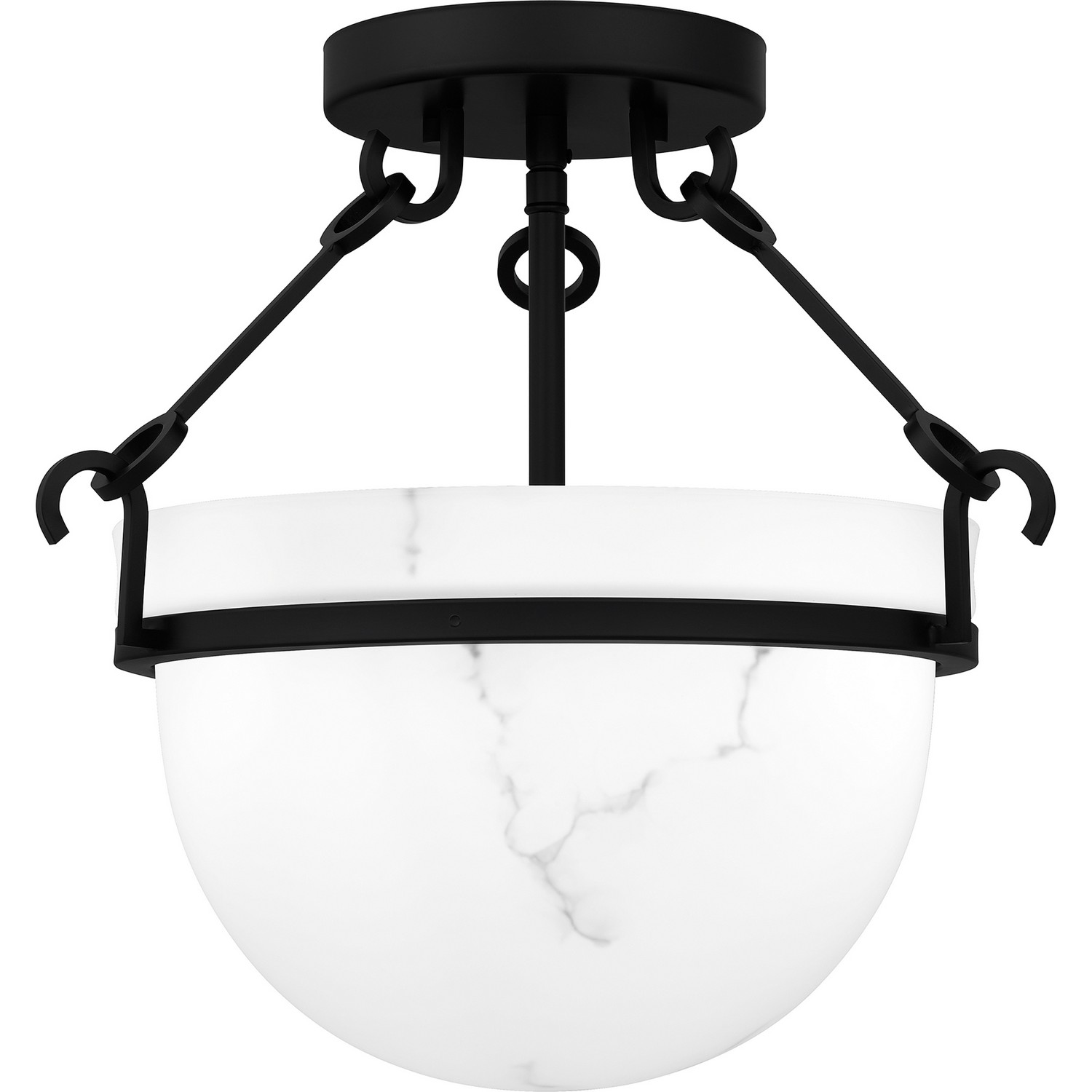 Quoizel Semi-Flush Mount 3-Light Semi-Flush Mount in Matte Black
