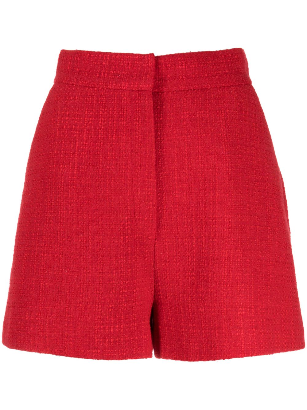High-rise tweed shorts - Red