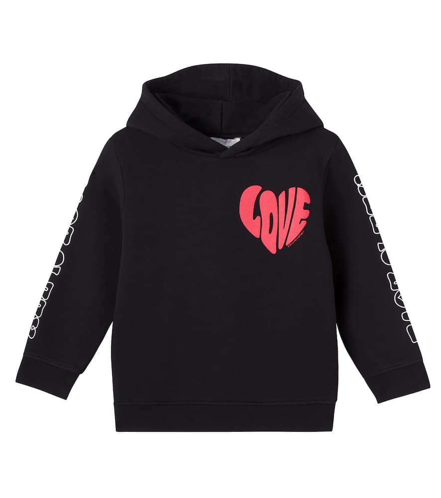 Printed cotton jersey hoodie