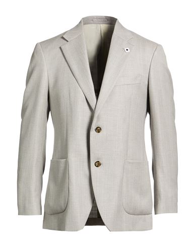 Man Blazer Light grey Size 36 Virgin Wool, Viscose, Linen