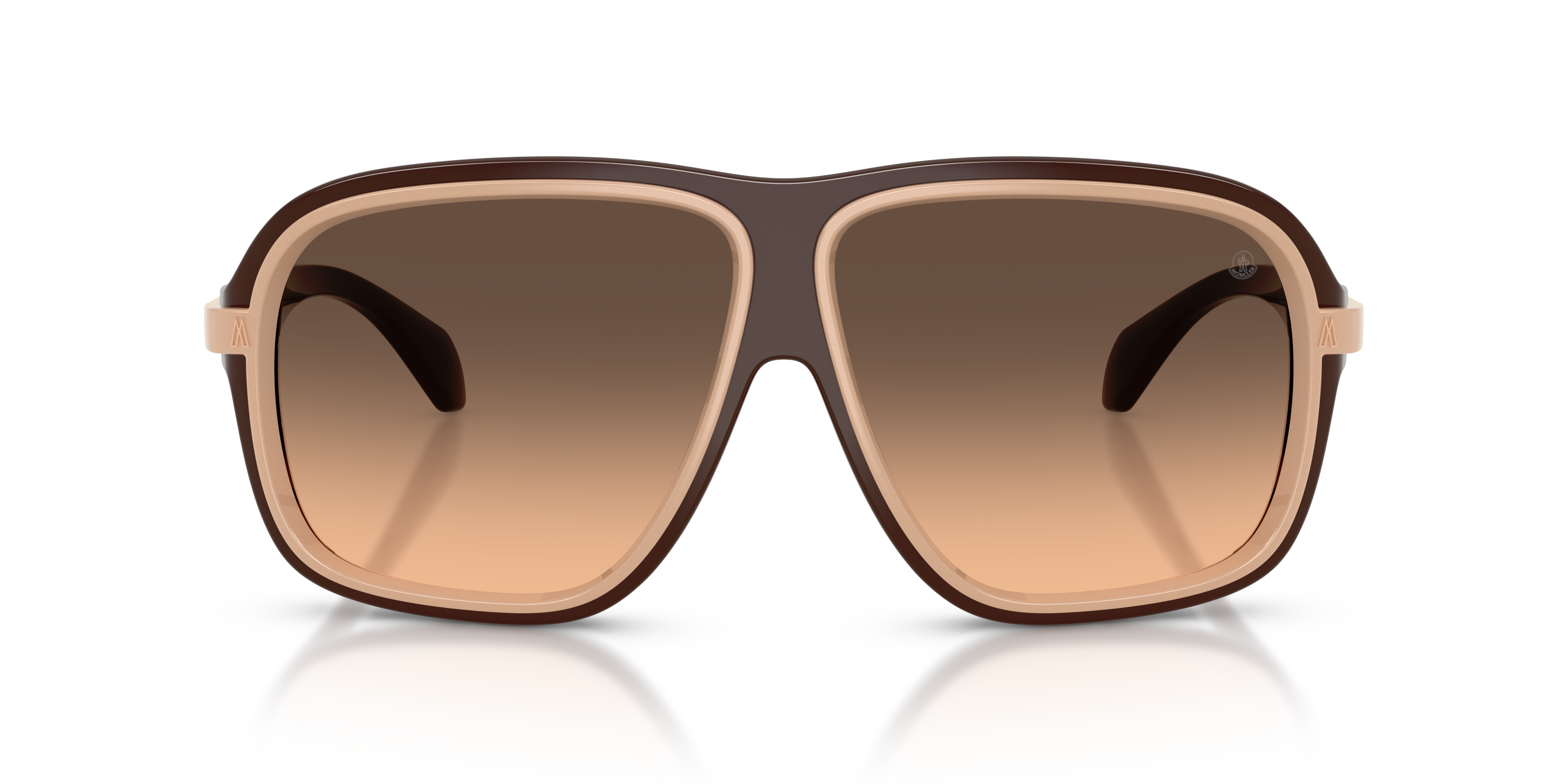 Moncler Unisex Moncler ME8011U TWOTONE 5022G9 Sunglasses Injected Brown Brown Squared Normal Nuanced