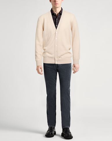 Selezione Man Cardigan Beige Size L Cashmere