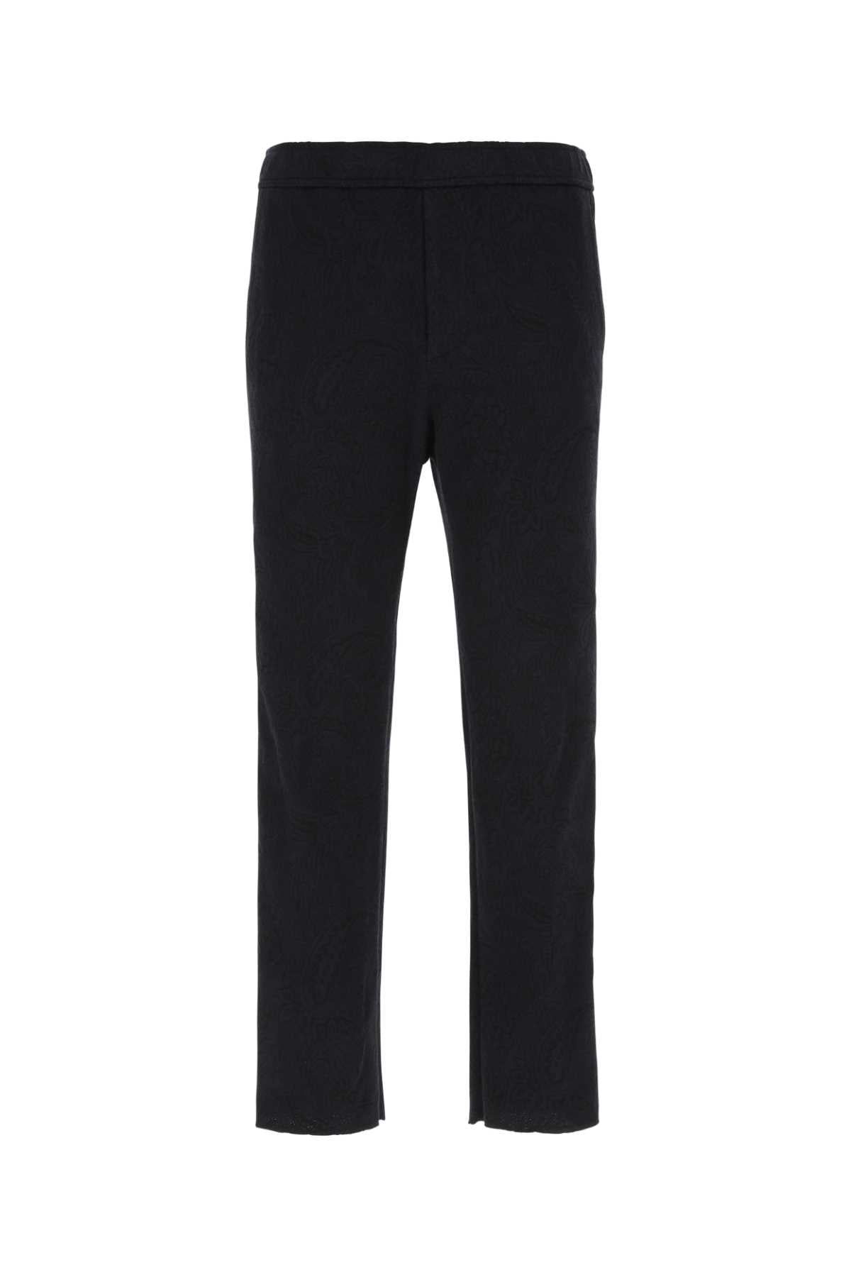 Embroidered Cotton Trouser — Black