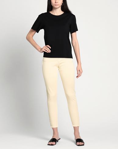 Woman Jeans Beige Size M Cotton, Polyester, Elastane