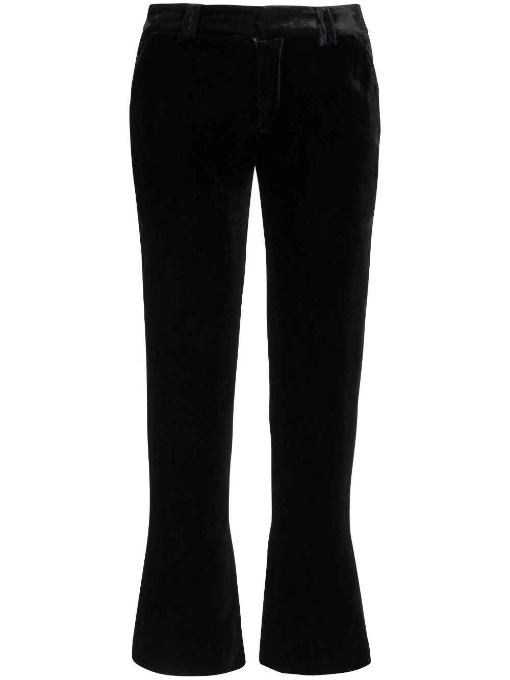 Cropped velvet trousers - Black