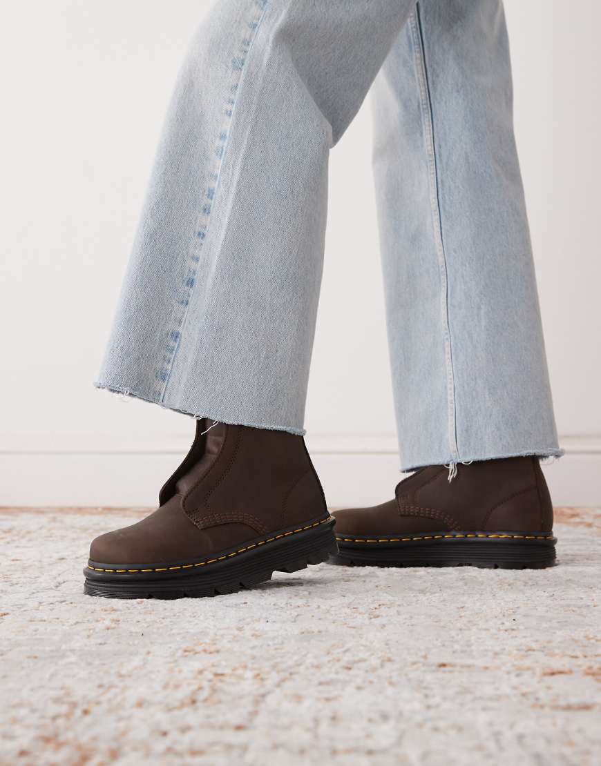 ZebZag laceless boot in dark brown wyoming