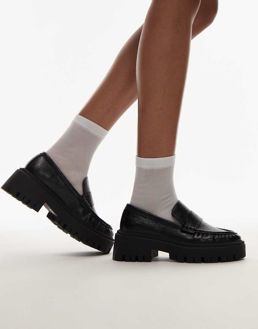 Cecil chunky loafers in black