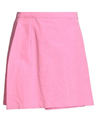 Woman Mini skirt Fuchsia Size XS Linen, Cotton