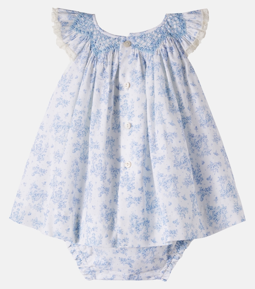 Baby floral cotton dress and bloomers set