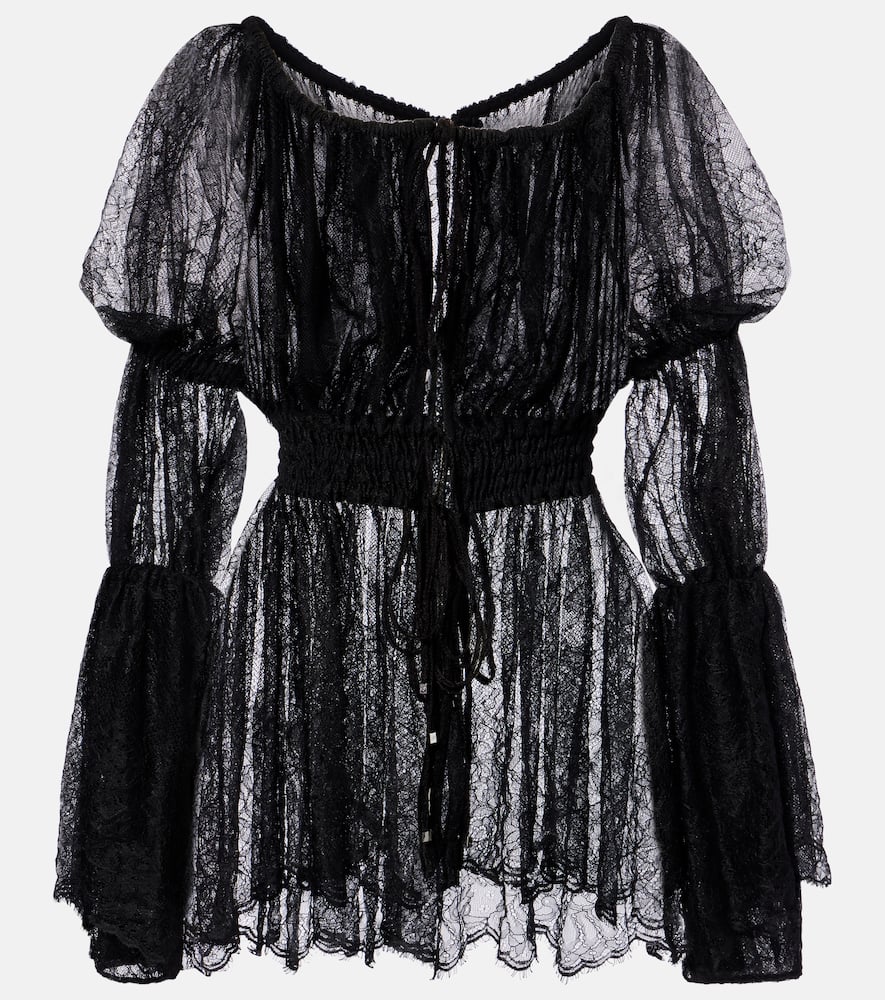 Floral Chantilly lace top