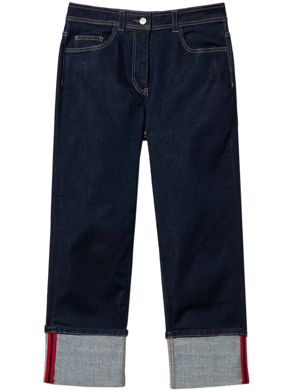 Folded cropped jeans - Blue