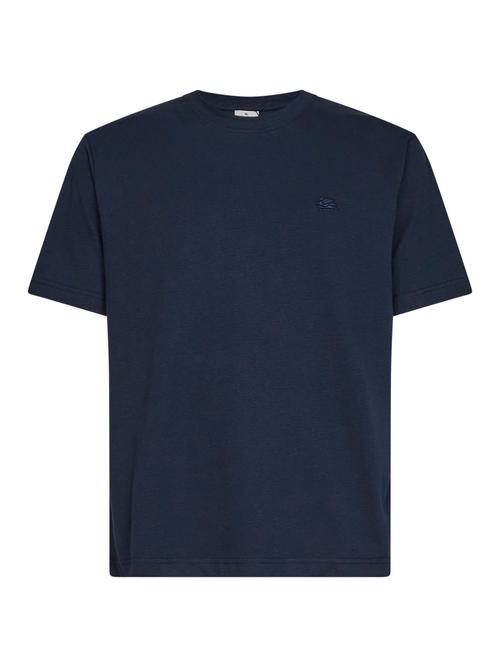 Pegaso-Embroidered Cotton T-Shirt — Navy