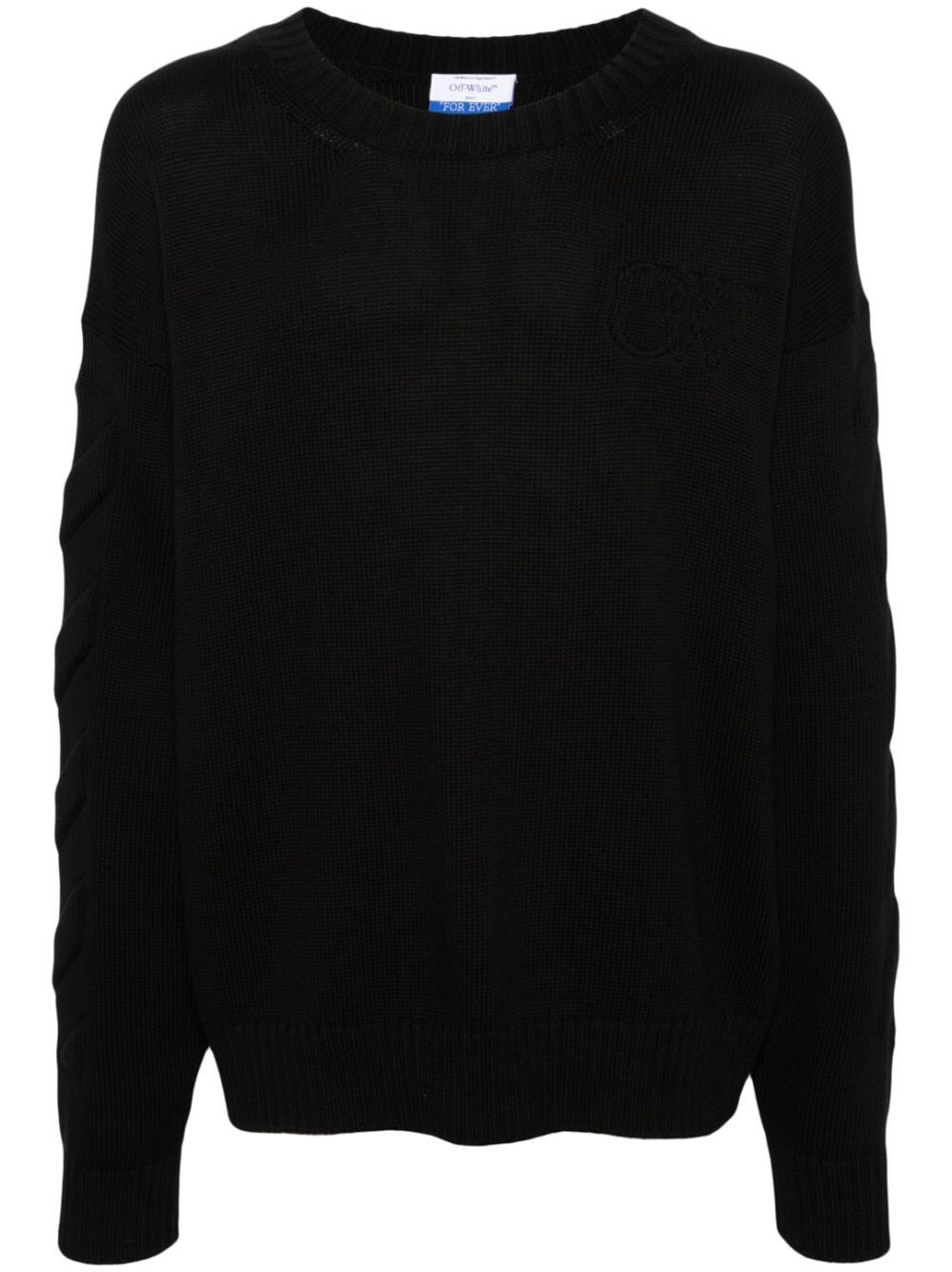 `3D Diag` Knit Crew-Neck Sweater