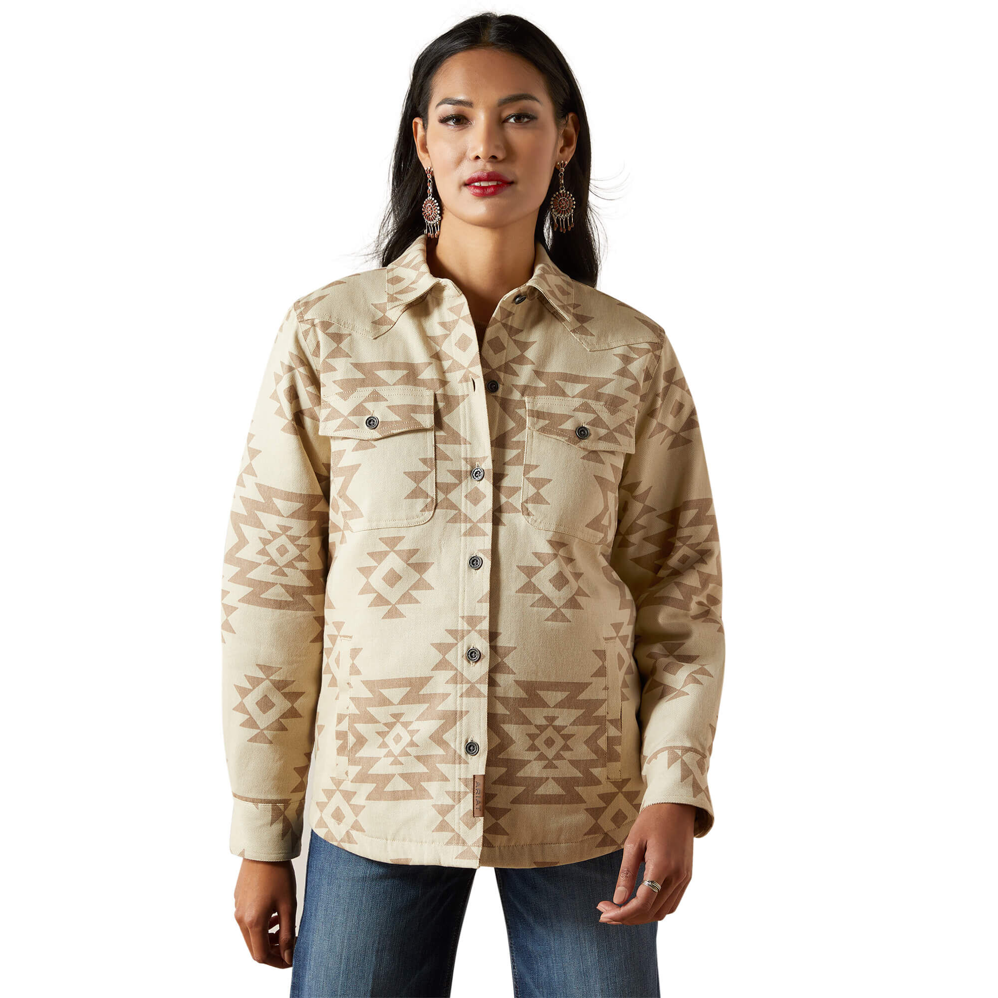 Women's Clovis Insulated Shirt Jacket Long Sleeve in Puebla Print, Size X-Small, by