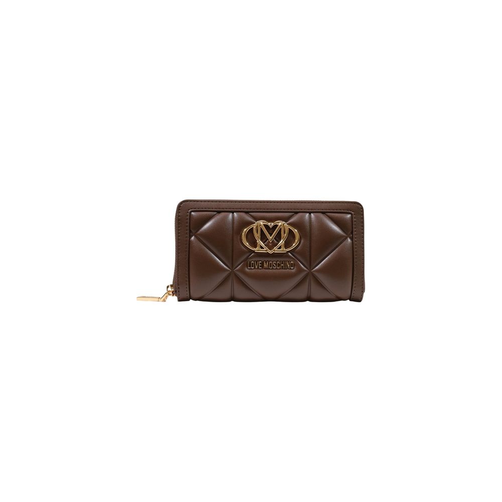 Quilted Polyurethane Wallet — Brown