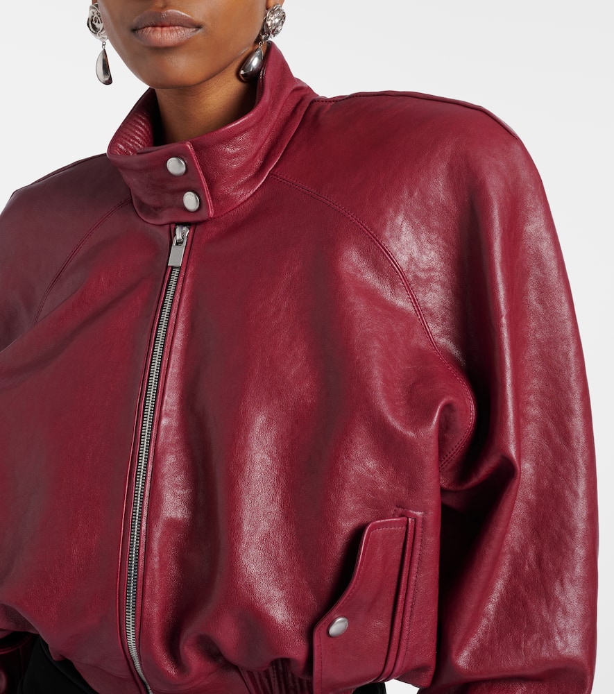 Cropped leather jacket