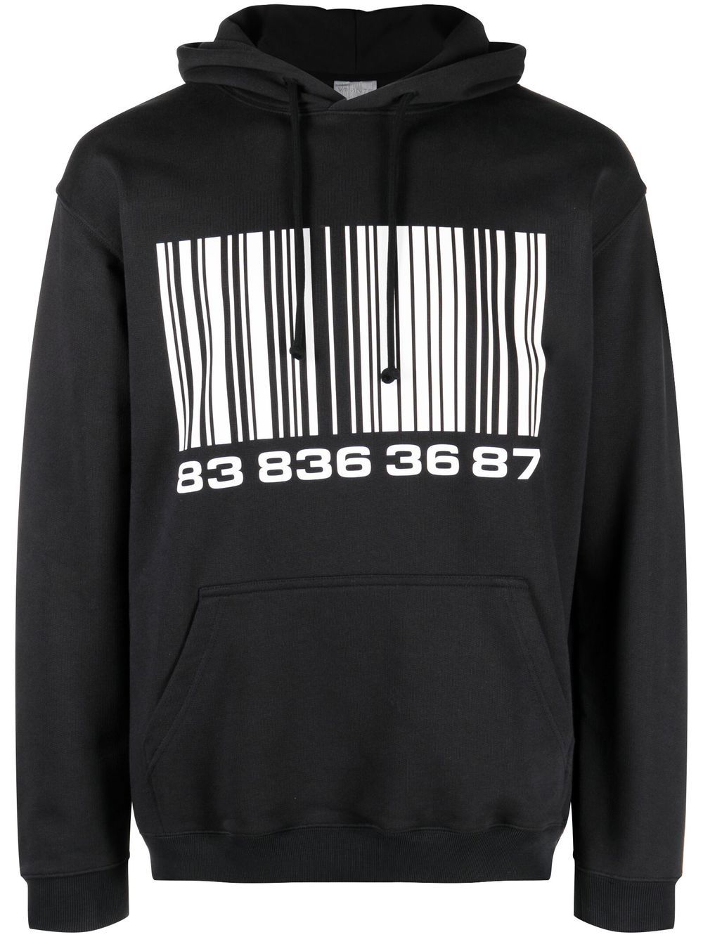 Big-Barcode cotton hoodie - Black