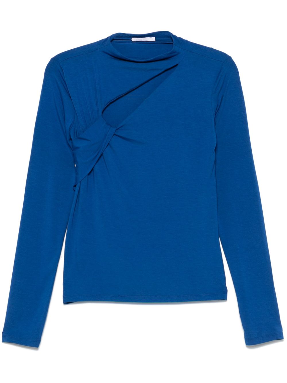 Cut-out draped top - Blue