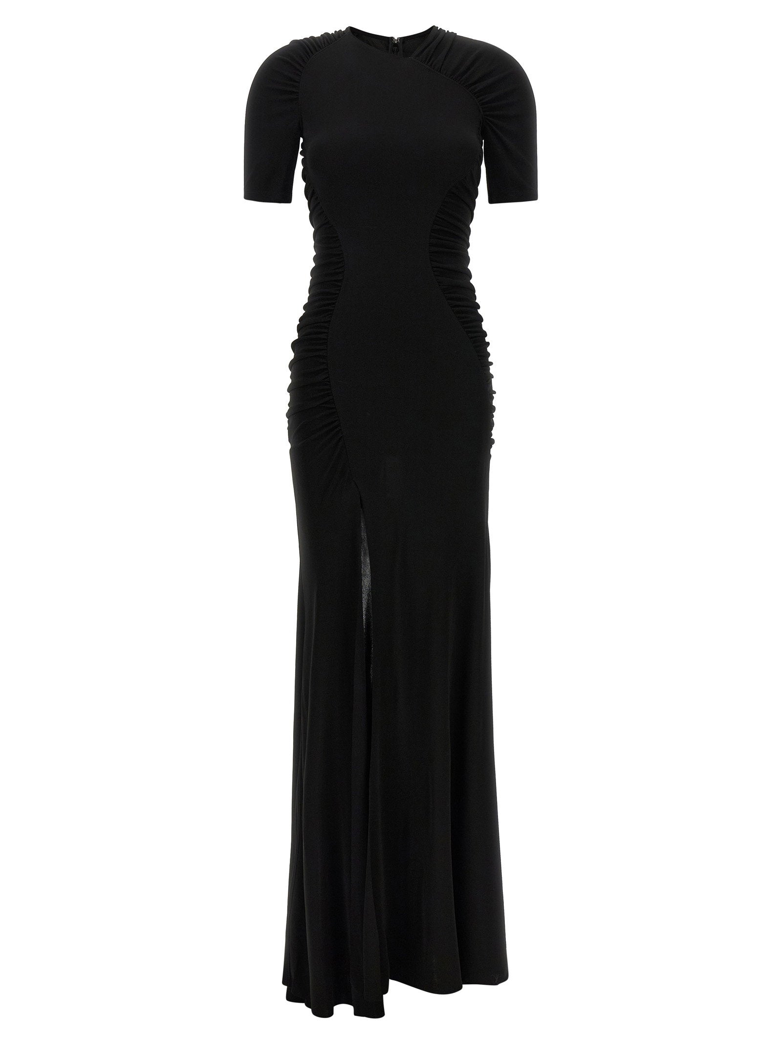 Asymmetrical Ruffle Maxi Dress — Black