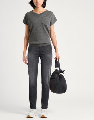 Woman Jeans Black Size 28 Cotton, Elastane