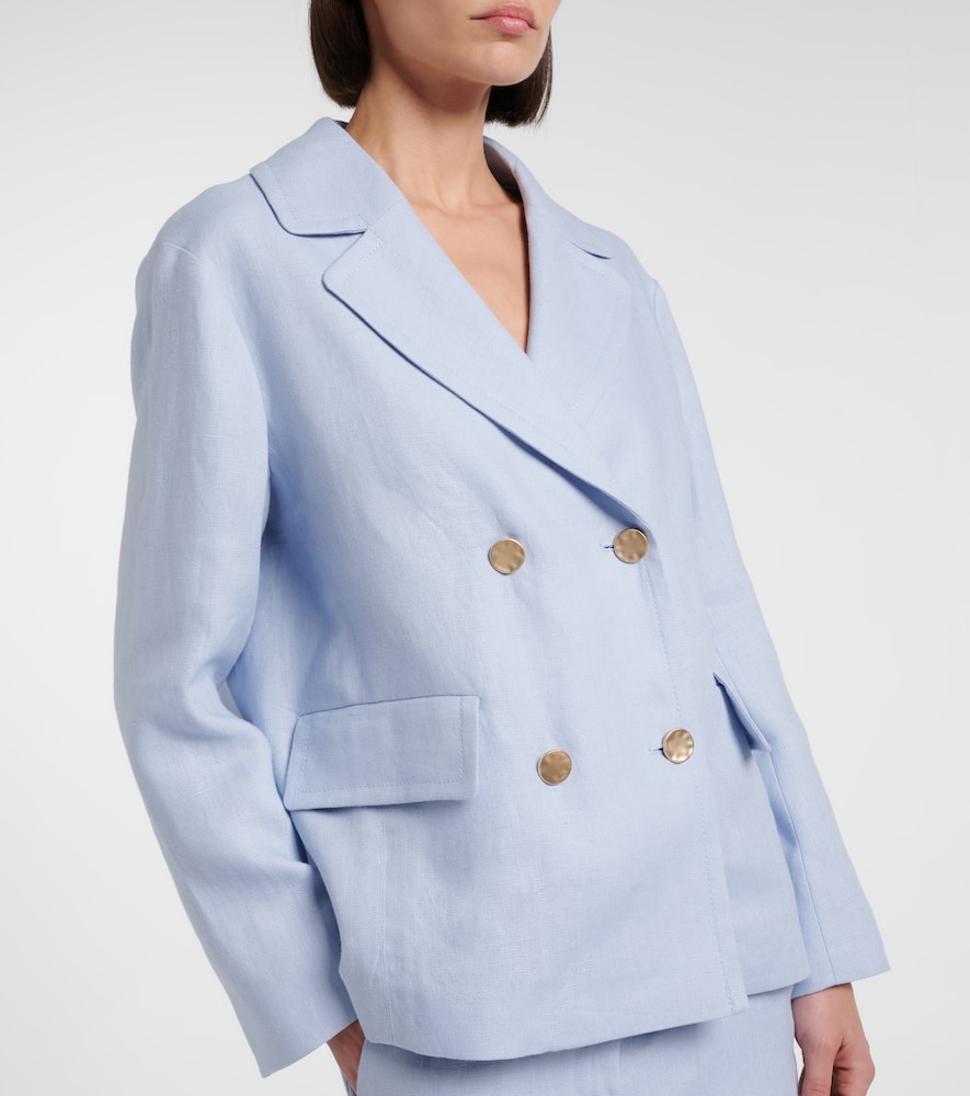 Avenue double-breasted linen blazer