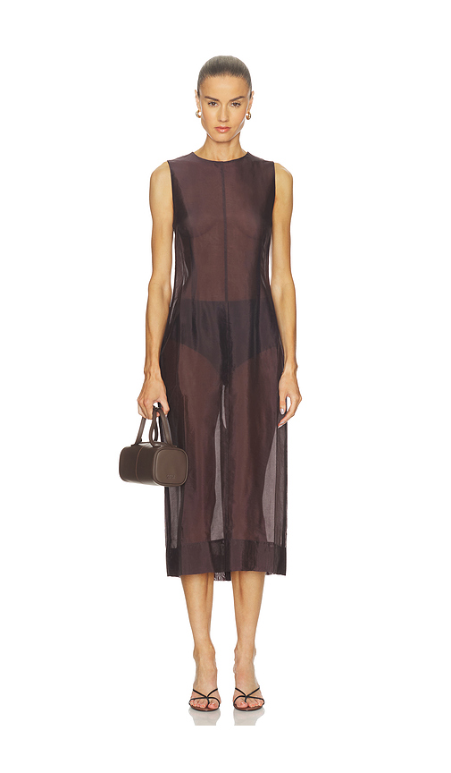 L'Academie by Marianna Hadley Midi Dress in Brown. M. Also in L, S, XL