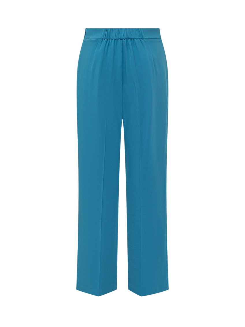 Blue Bootcut Flat Front Pants
