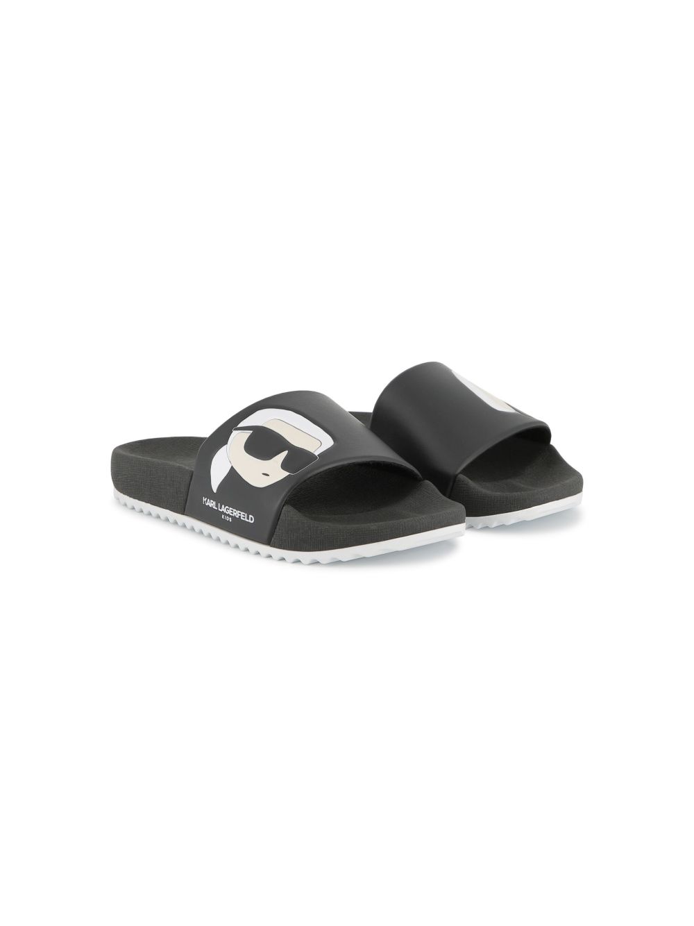 Ikonik Karl-print slides - Black
