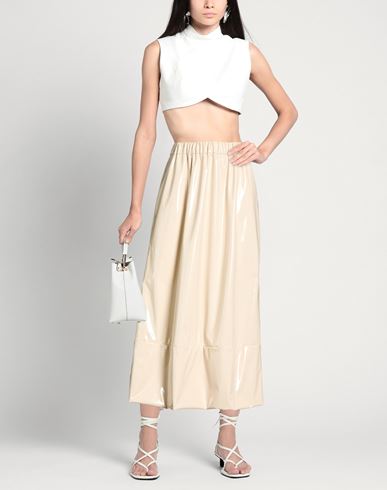 Woman Midi skirt Beige Size 0 Polyurethane, Polyester