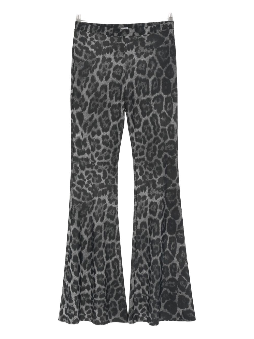 Leopard-print flared trousers - Black