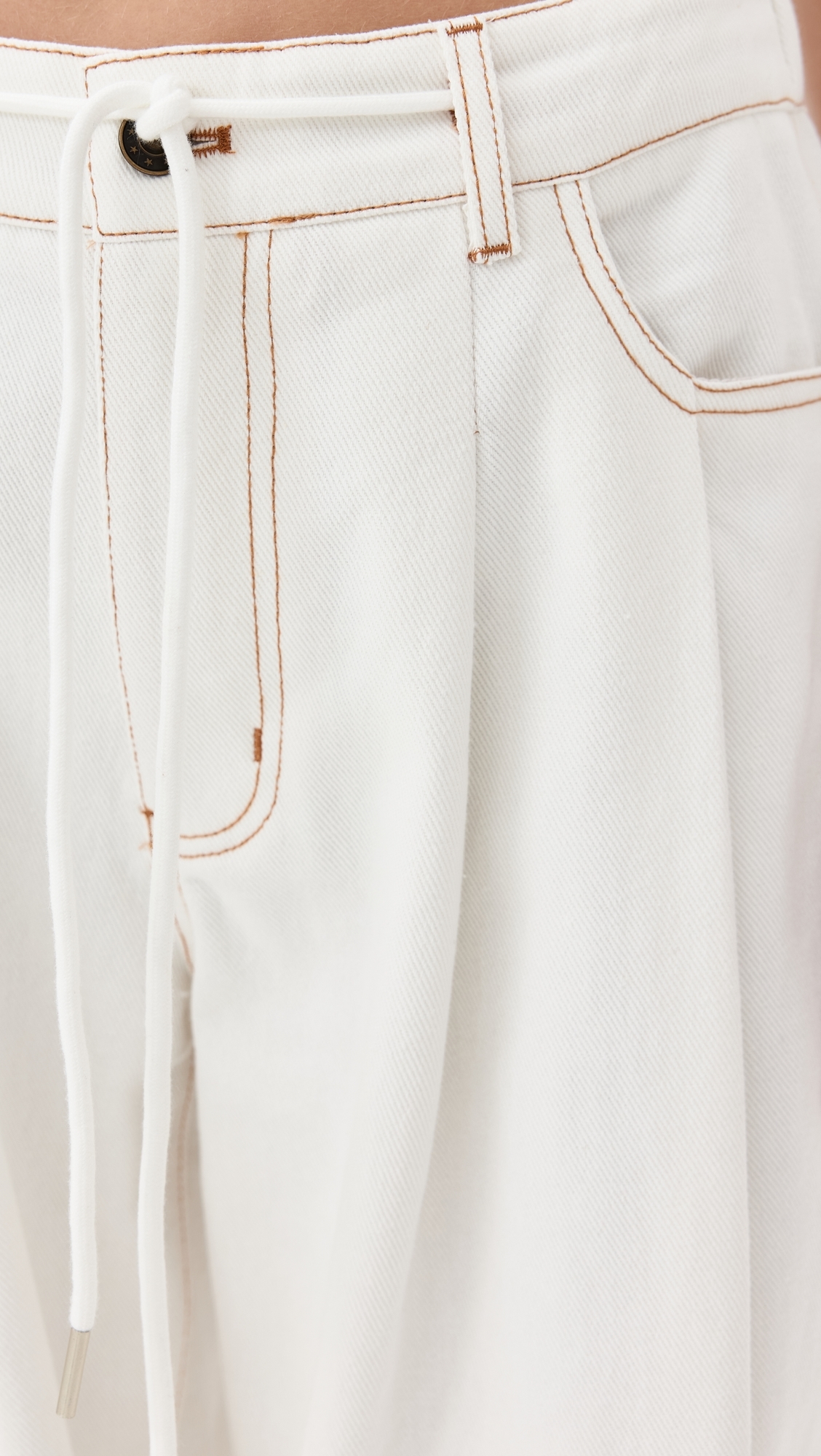 Slouched Tie Up Jeans Porcelain