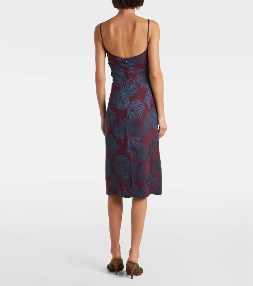 Floral jacquard midi dress