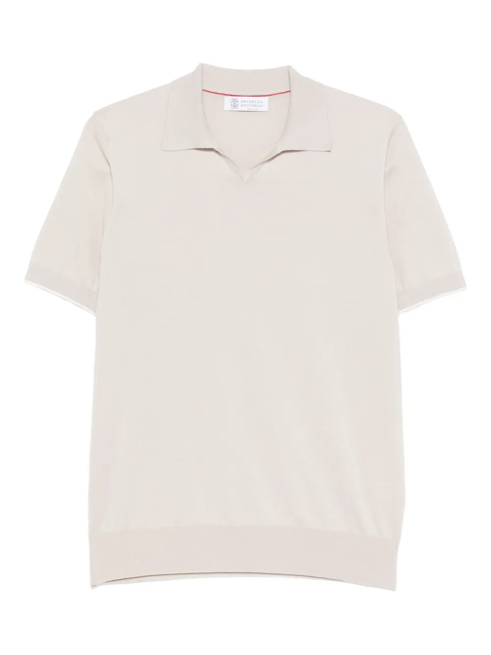 Knitted Cotton Polo Shirt — Cream