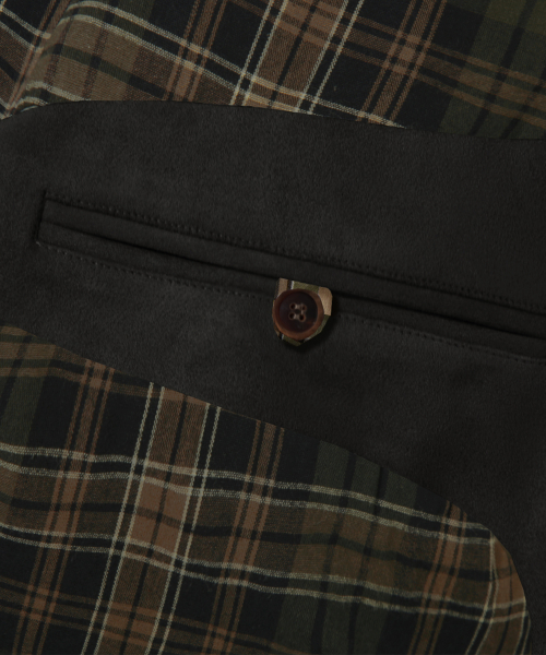 Two Pocket Button Suede Bomber Jacket_Black