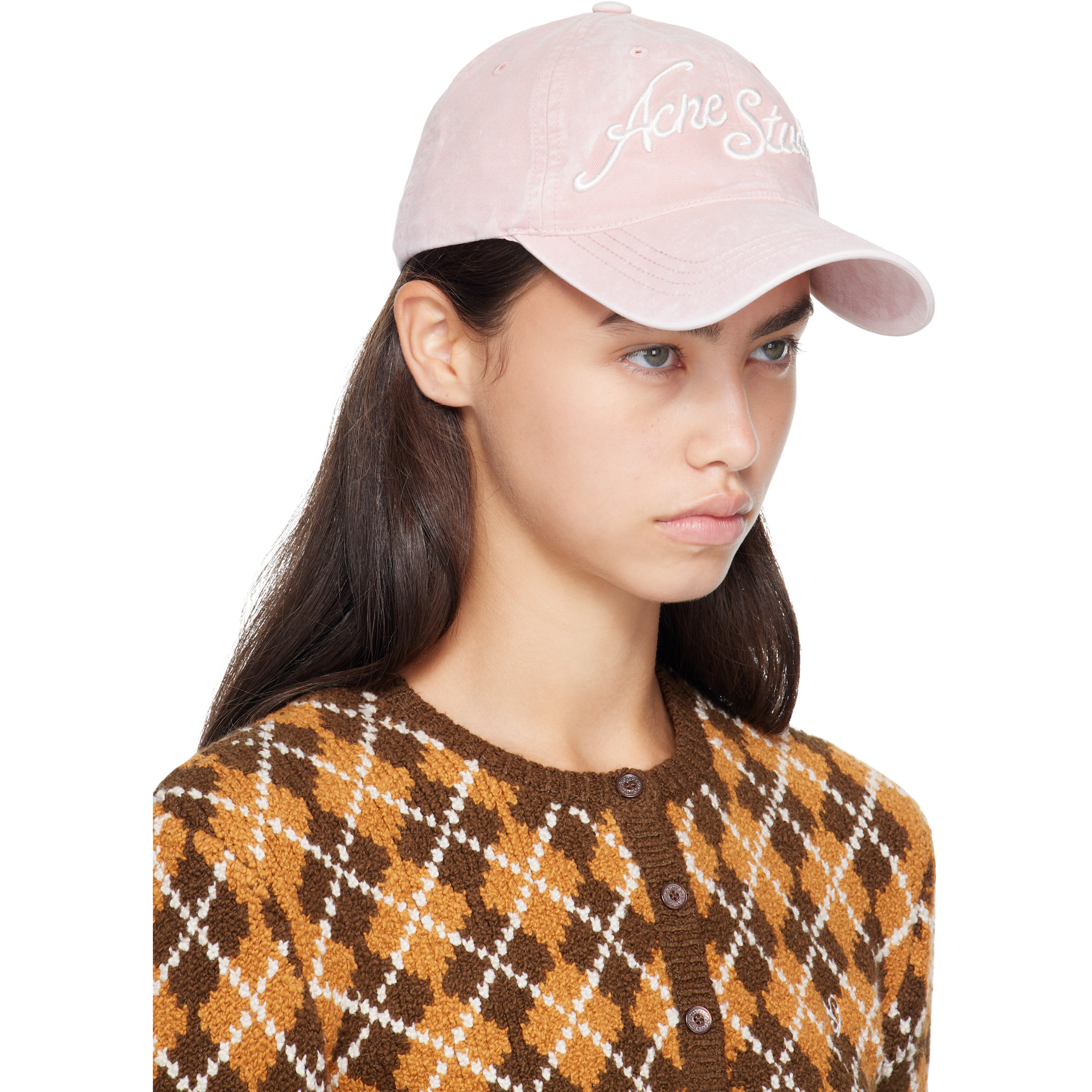 Pink Embroidered Logo Cap