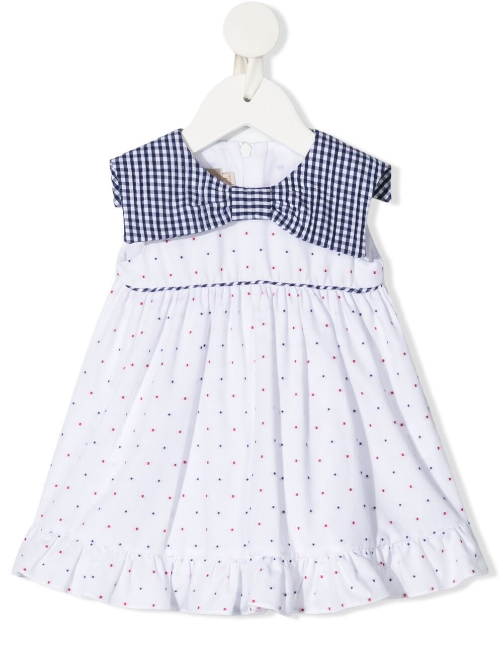 Polka dot-print sleeveless dress - White