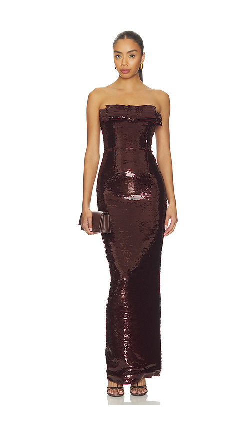 The New Arrivals by Ilkyaz Ozel Sisu Dress in Burgundy. 34/2. Also
