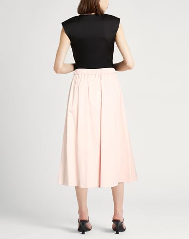 Woman Midi skirt Blush Size 10 Cotton, Elastane