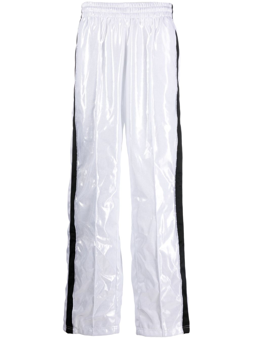 Contrasting-border track pants - Silver