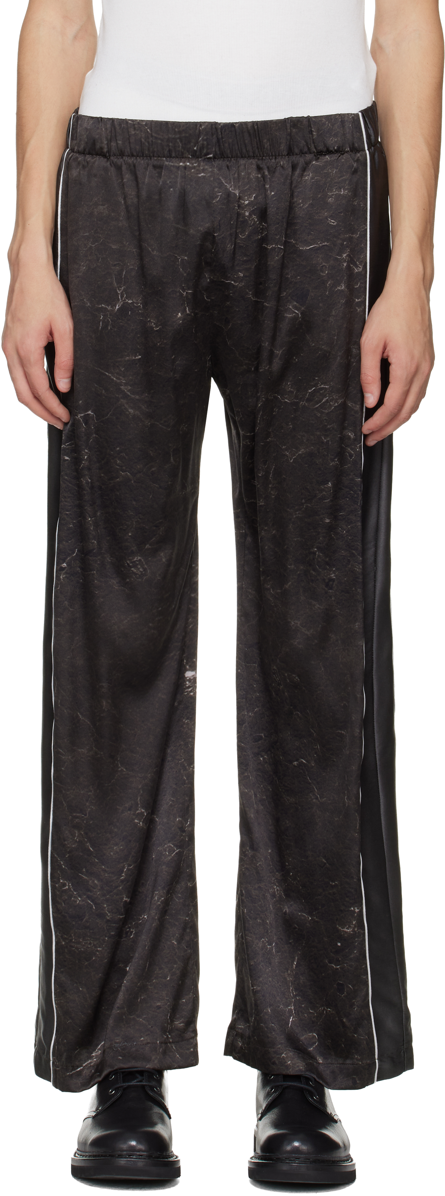 Brown Satin Silk Football Track Pants