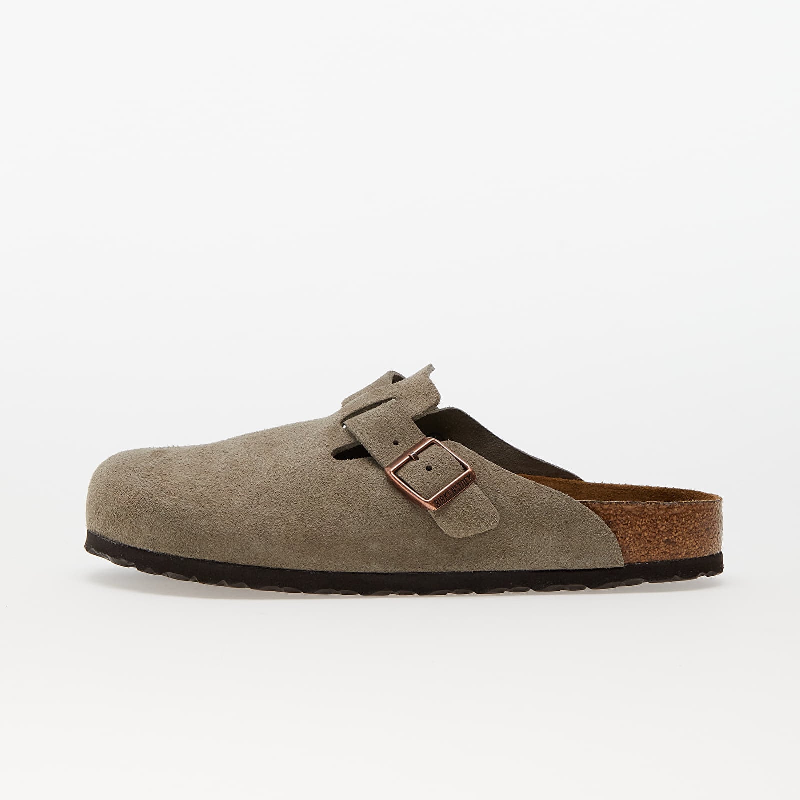 Shoes Birkenstock Boston Soft Fotbed Velvet Leather Taupe