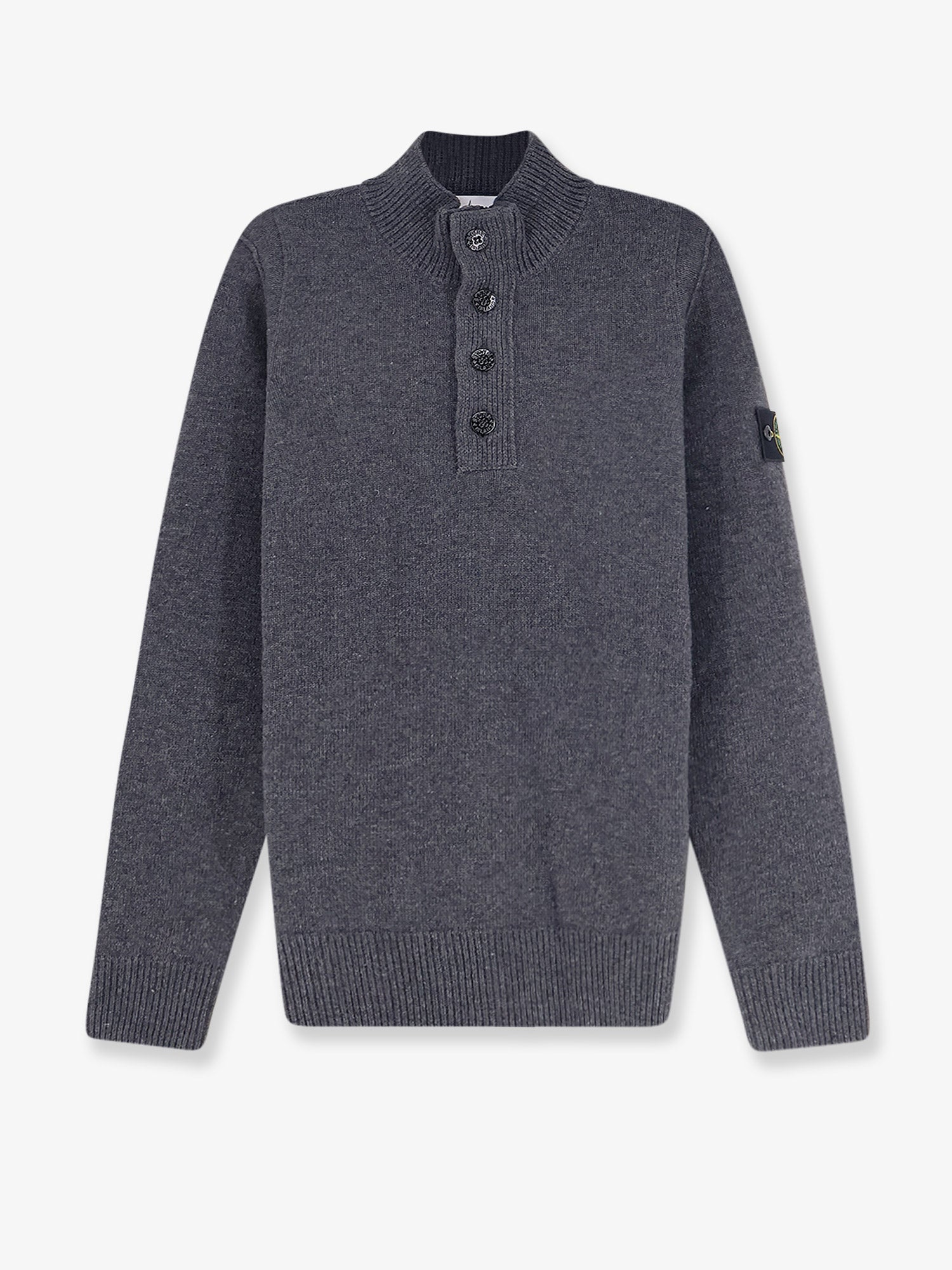 Virgin Wool Blend Sweater — Gray