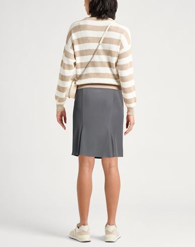 Woman Midi skirt Grey Size 8 Acetate, Silk