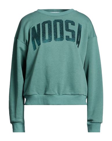 Woman Sweatshirt Sage green Size M Cotton, Polyester