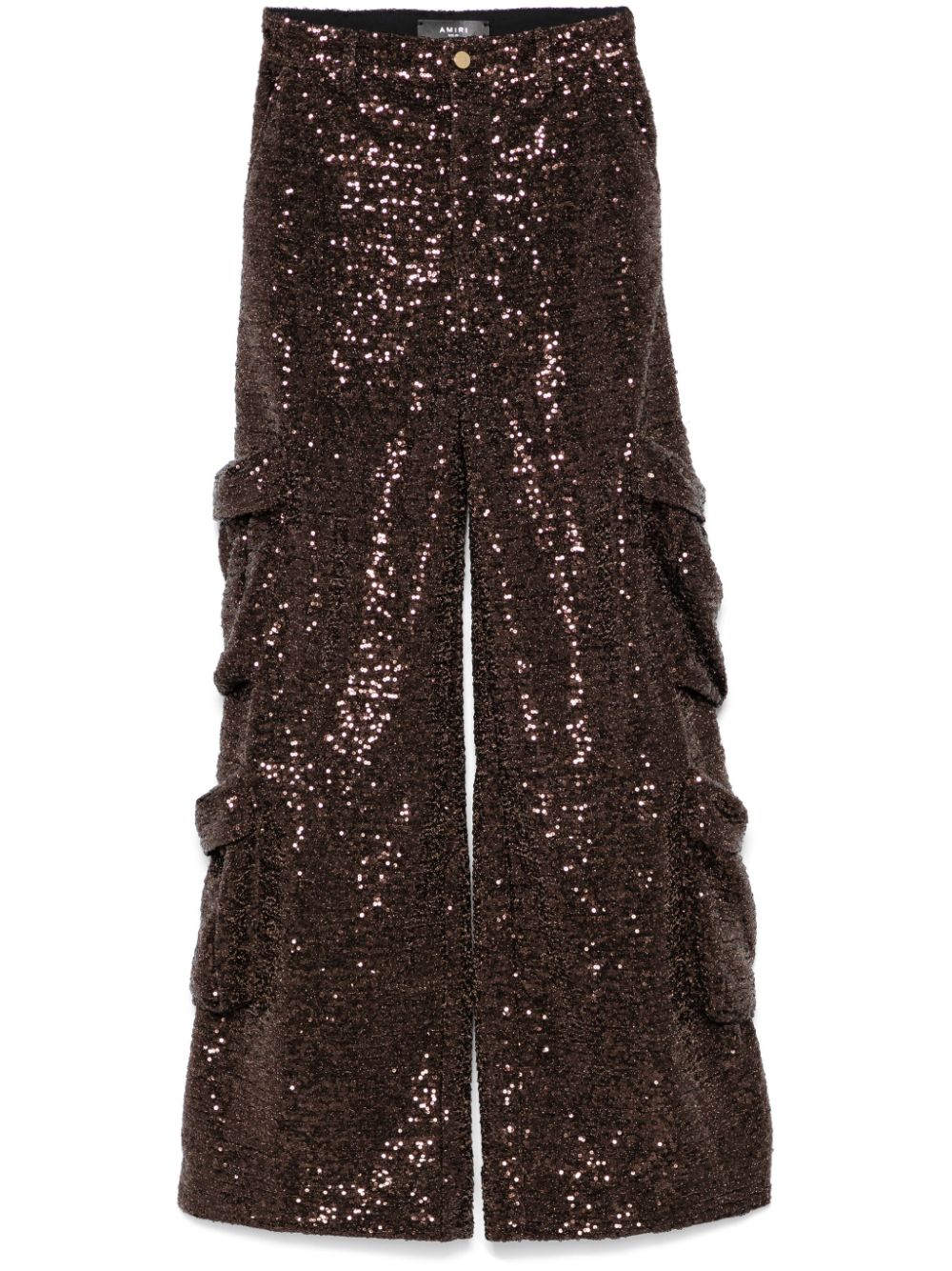 Sequin cargo pants - Brown
