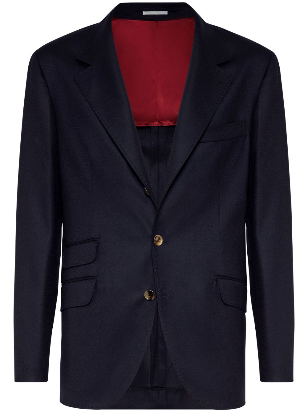 Single-breasted wool blazer - Blue