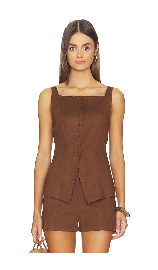 Joe's Jeans The Frankie Vest Top in Chocolate. - M also in L, S