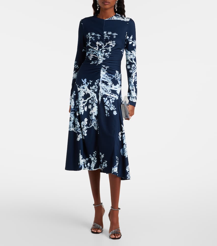 Floral gathered midi dress